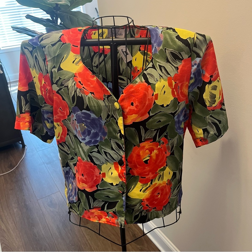 Floral Button-Up Top - Multicolor